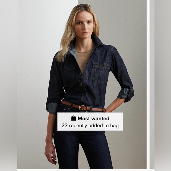 Ralph Lauren Tops - Ralph Lauren Indigo Denim Shirt